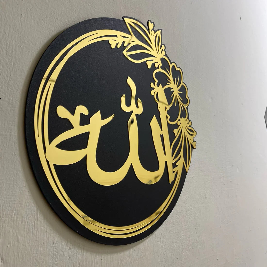 ALLAH-MUHAMMAD (S.A.W) BALCK+GOLDEN ACRYLIC