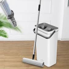 Flat Mop Stick Rod With Bucket Set