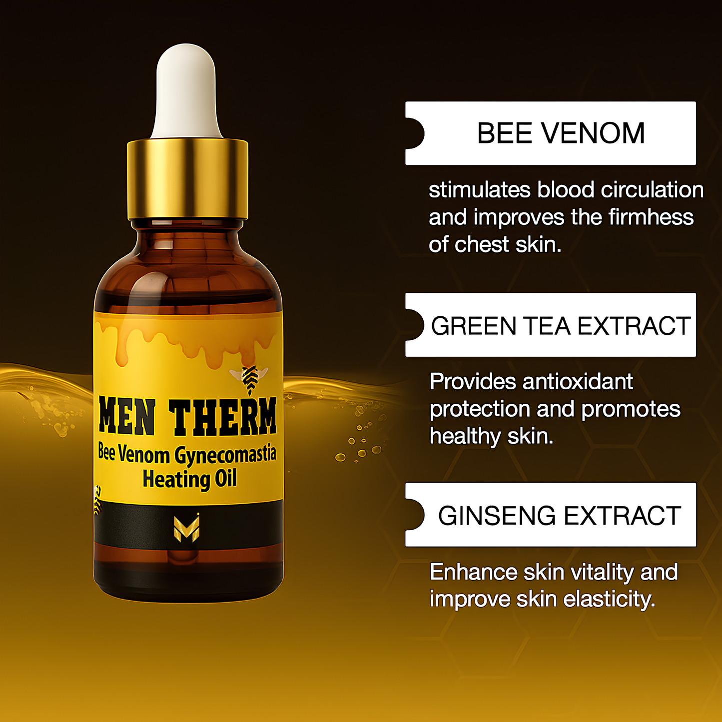 Men Therm™ Bee Venom Heating Oil for Men – Chest Sculpting Formula