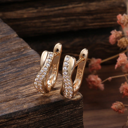 Popular Fine Zircon-embedded Earrings Women