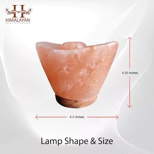 Natural Himalayan Pink Salt Lamp Unique Ingot Shape