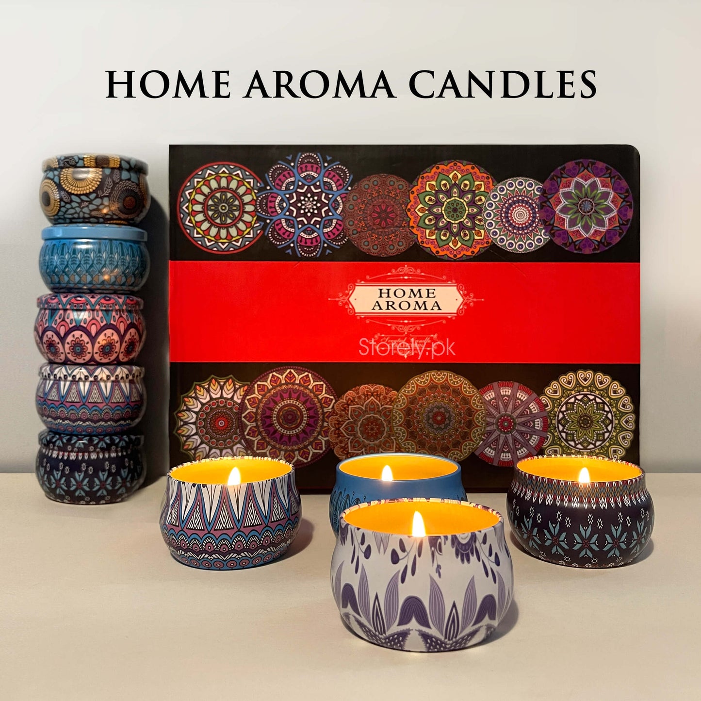 Elegant Scented Candles with Artistic Metal Designs (Medium)