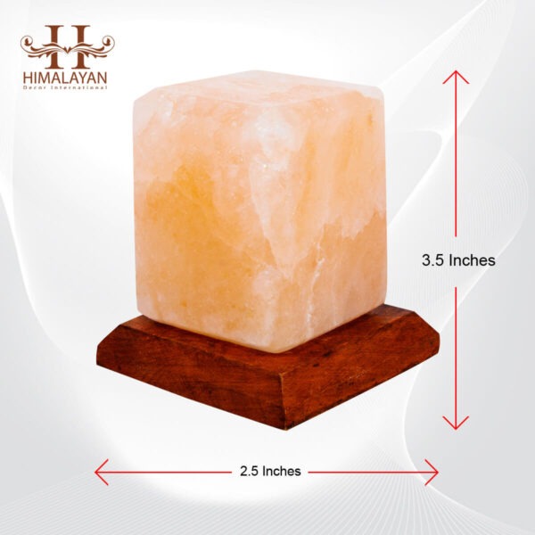 Cube Shape USB Salt Lamp with Multicolored LED Bulb