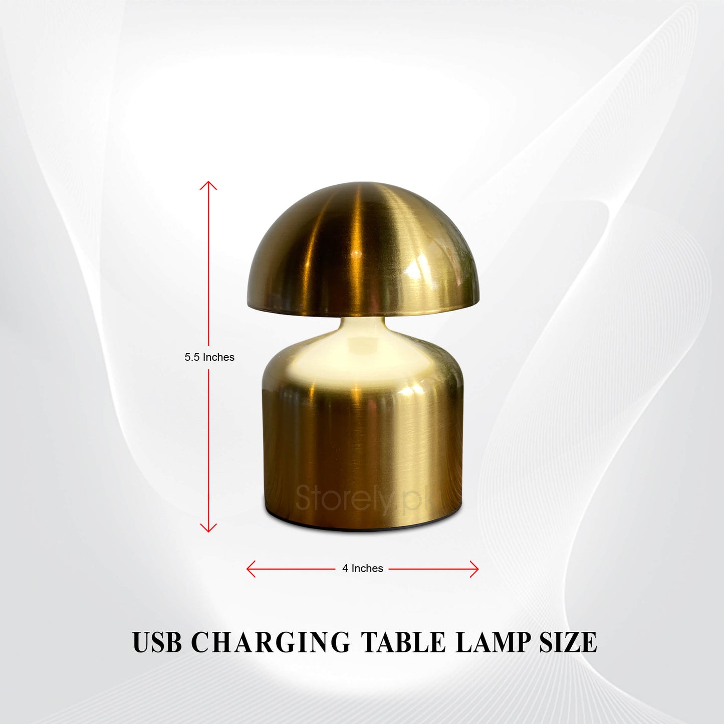 Metal Touch Sense Mushroom Nightlight Desk Lamp - Best for Restaurant Ambience and Home Decor - Stepless Dimming - Rechargeable - Battery Powered