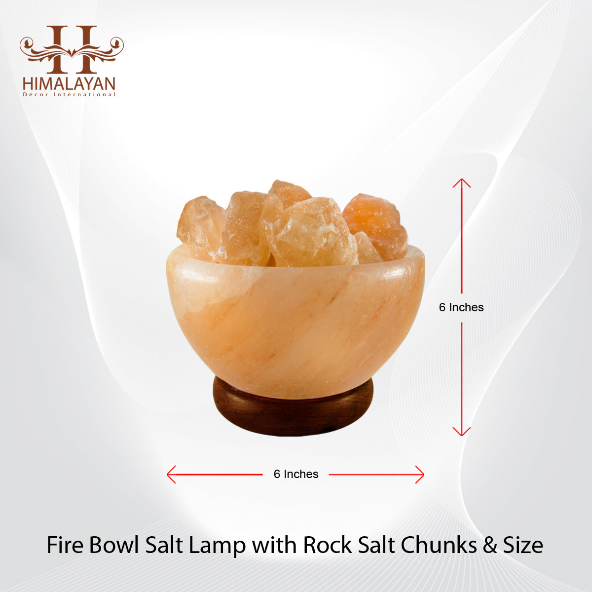 Fire Bowl Salt Lamp with Rock Salt Chunks