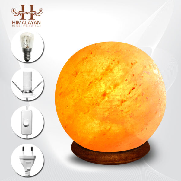 Decorative and Natural Air Purifier Ball Shape Salt Lamp