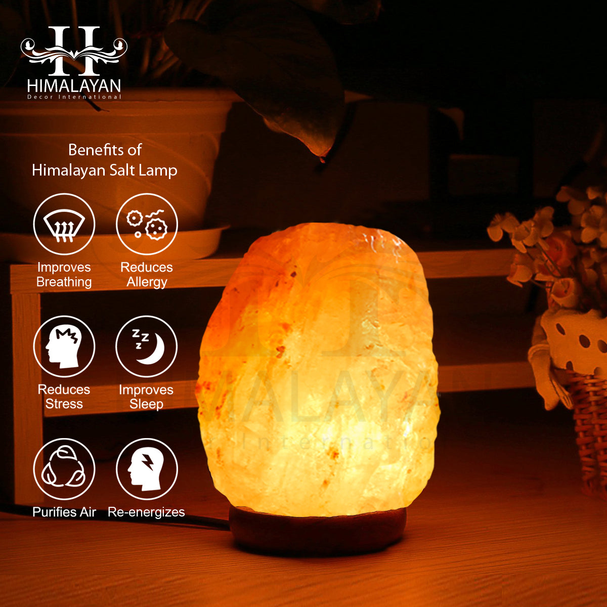 Pure Himalayan Natural Salt Lamp (Medium Size)