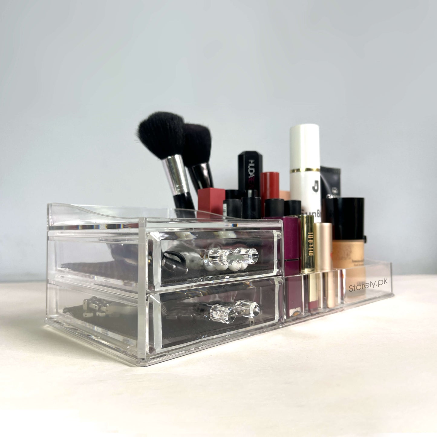 Acrylic Makeup Organizers with 2 Drawers