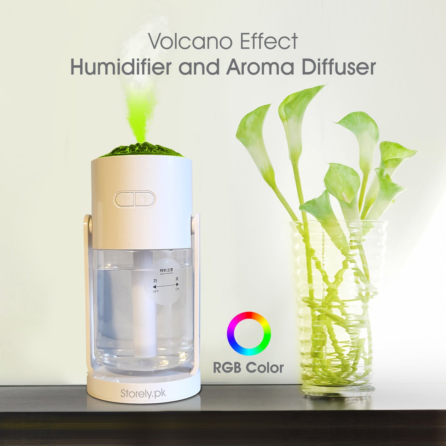 Volcano Effect Humidifier and Aroma Diffuser Lamp