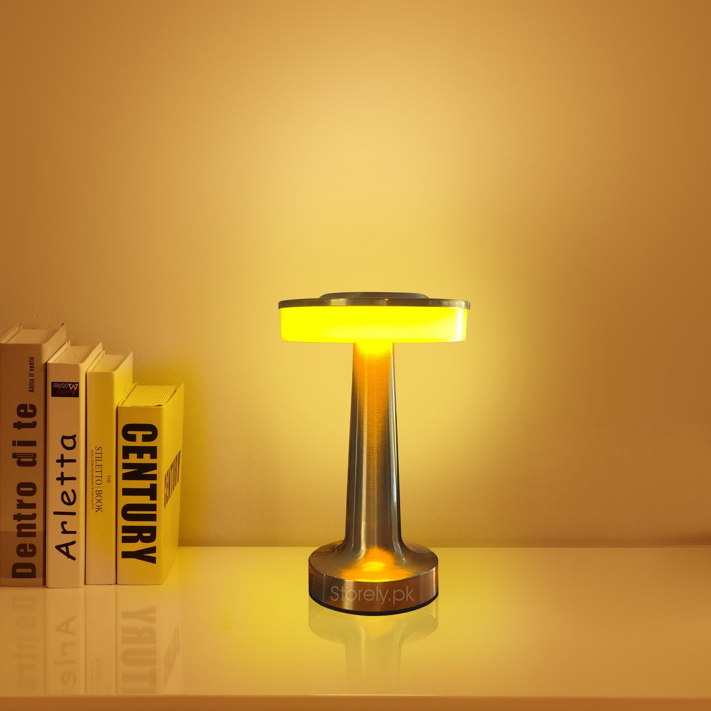 Modern Touch Sense LED Table Lamp – Dimmable, USB Rechargeable, Three Color Light - Warm Glow for Bedroom or Living Room