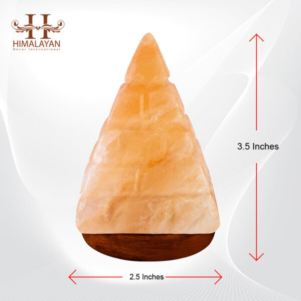 Lined Pyramid Shape USB Lamp with Multicolored LED Bulb (Himalayan Rock Salt)