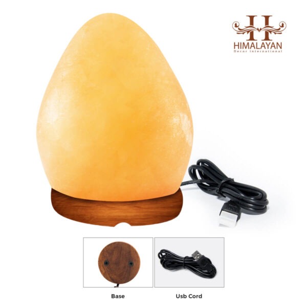 Egg Shape USB Himalayan Salt Lamp with Multicolored LED Bulb