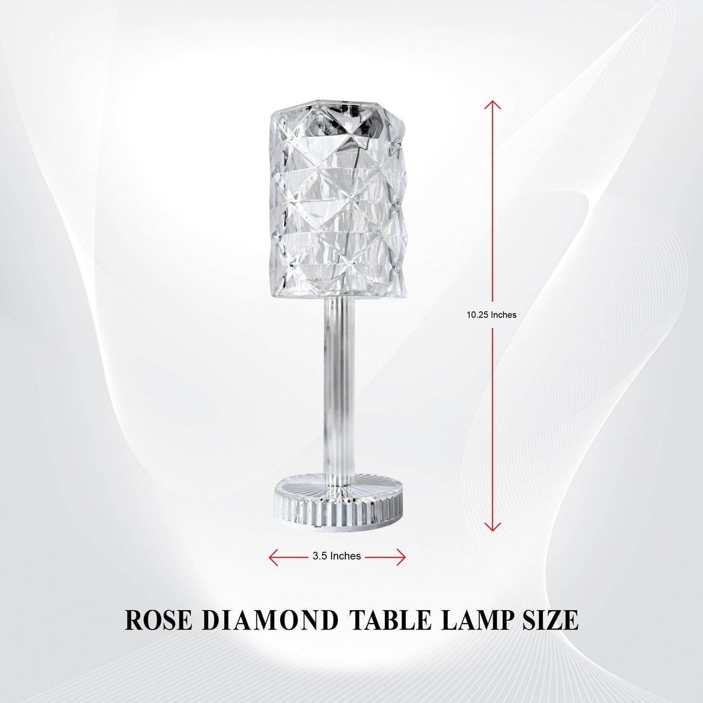 Rose Diamond RGB Crystal Lamp - 16 Color Changing LED with Touch and Remote Control