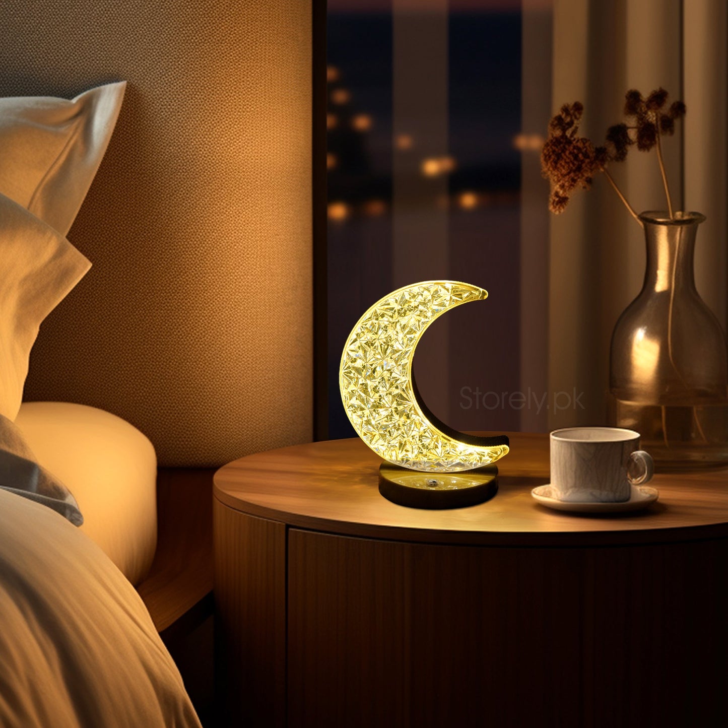 Acrylic LED Moon Touch Table Lamp - Modern Moon Lamp Night Light