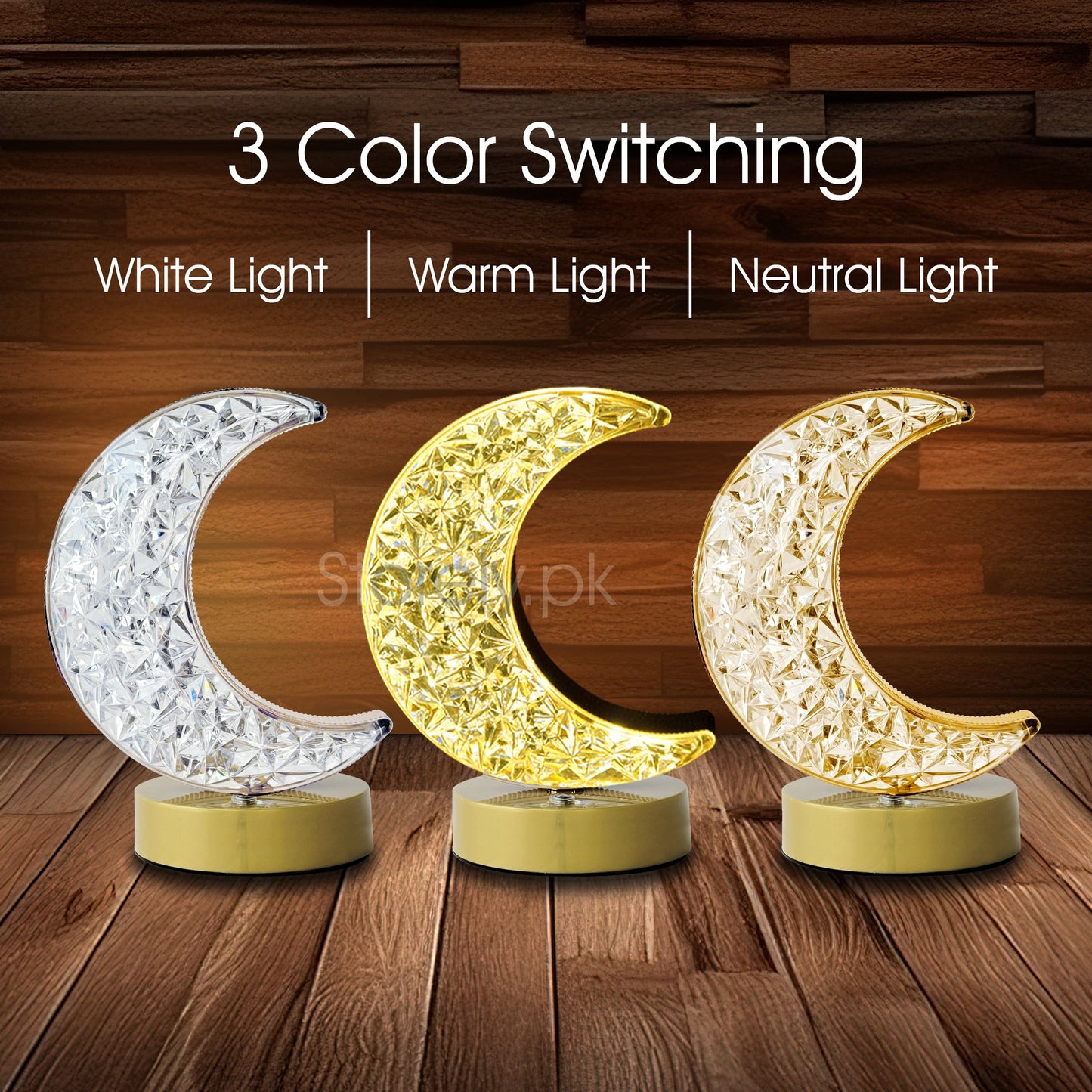 Acrylic LED Moon Touch Table Lamp - Modern Moon Lamp Night Light