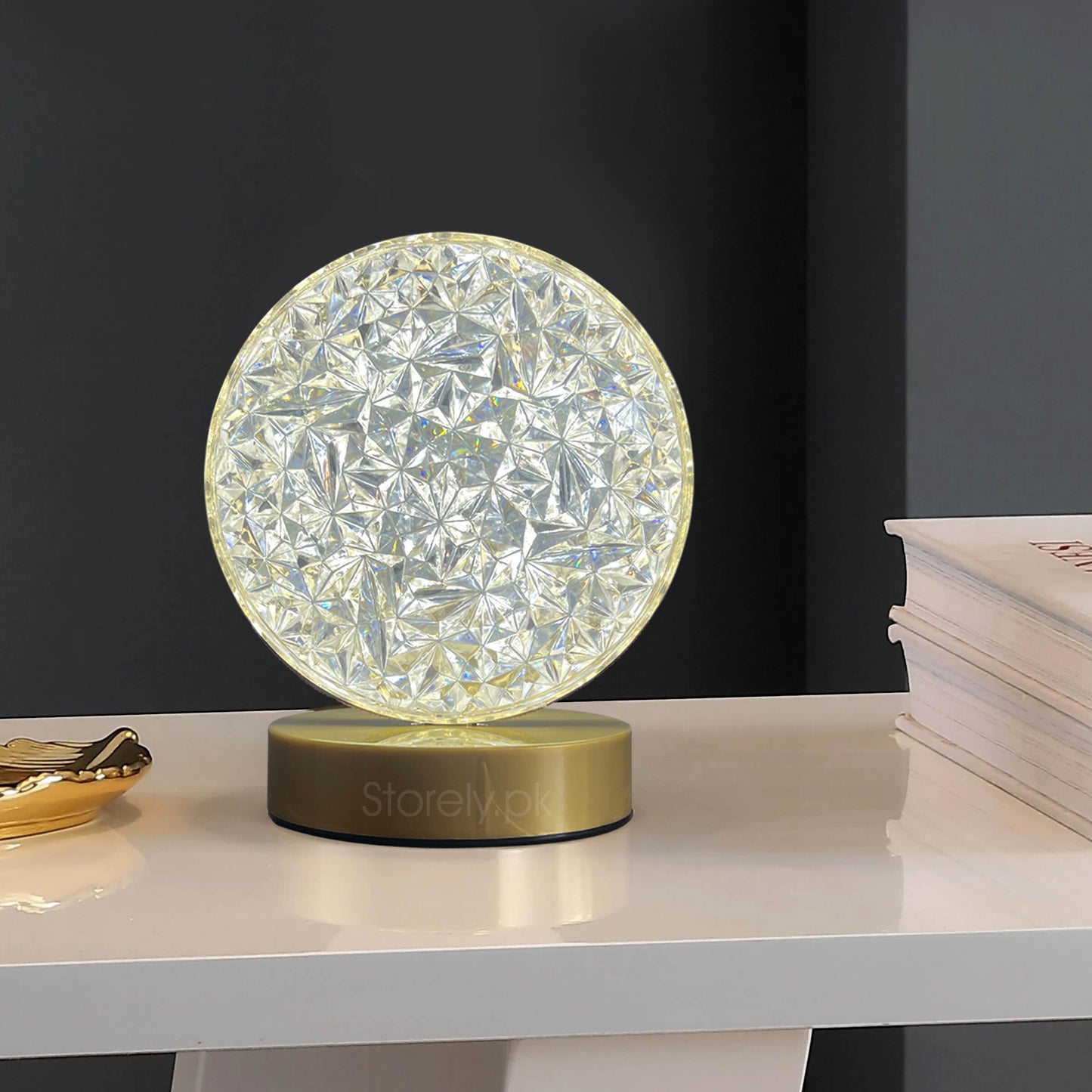 3D Crystal Moon Table Lamp