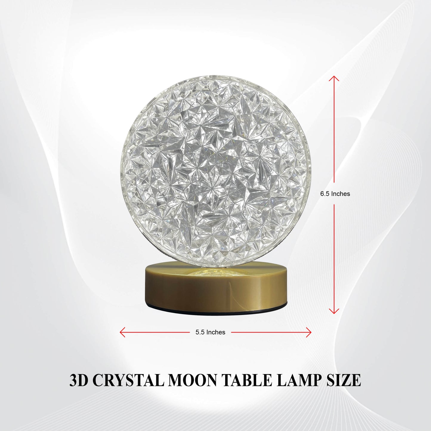 3D Crystal Moon Table Lamp