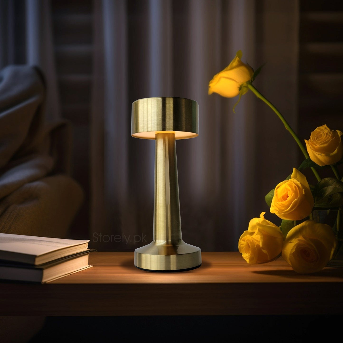 Dumbbell Shape Retro Style Rechargeable Metal Touch Lamp - USB Charge LED Light for Modern Spaces and Restaurants