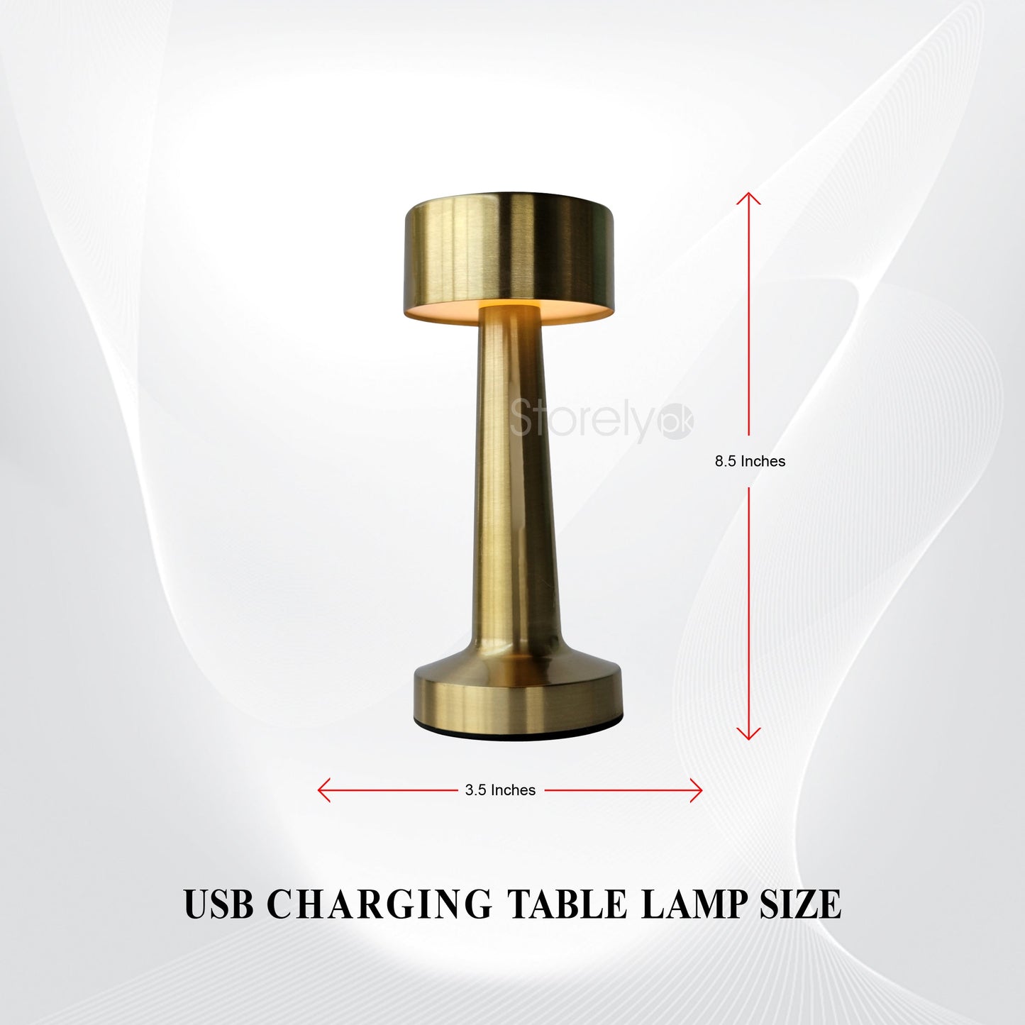 Dumbbell Shape Retro Style Rechargeable Metal Touch Lamp - USB Charge LED Light for Modern Spaces and Restaurants