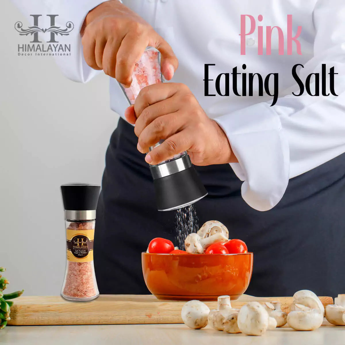 Grinder Bottle with Himalayan Pink Salt Granular (Medium Size)