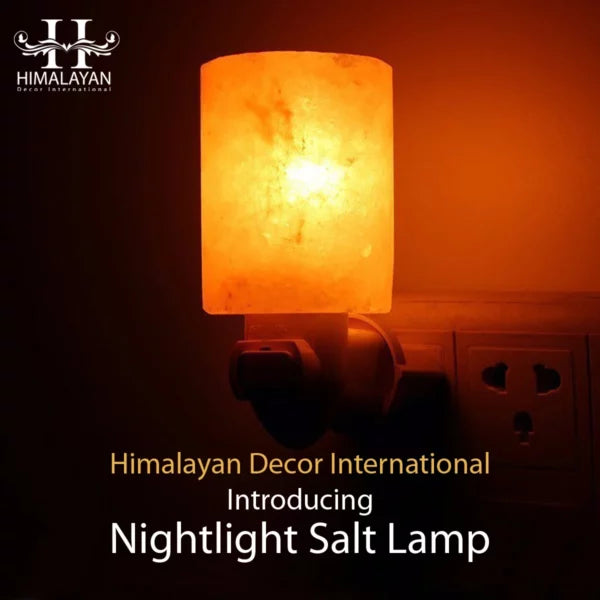 Handcrafted Himalayan Salt Nightlight Pink Cylinder Shape Lamp