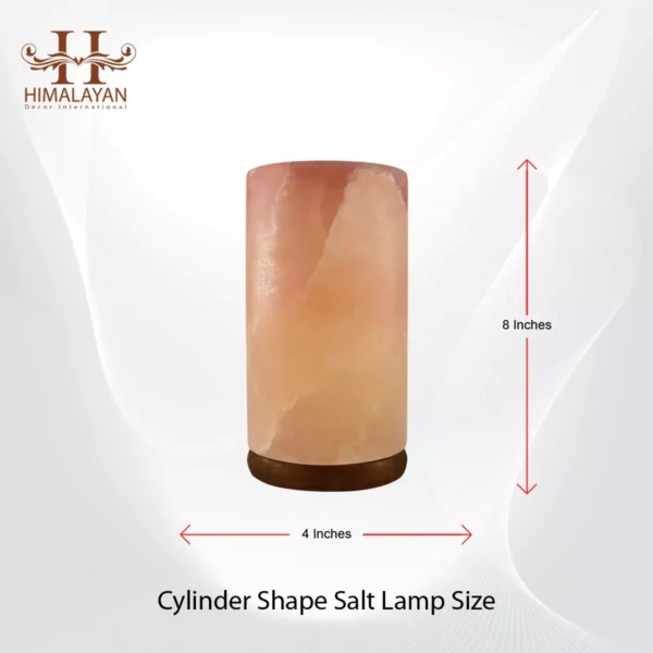 Cylinder Shape Lamp with Himalayan Crystal Rock Salt