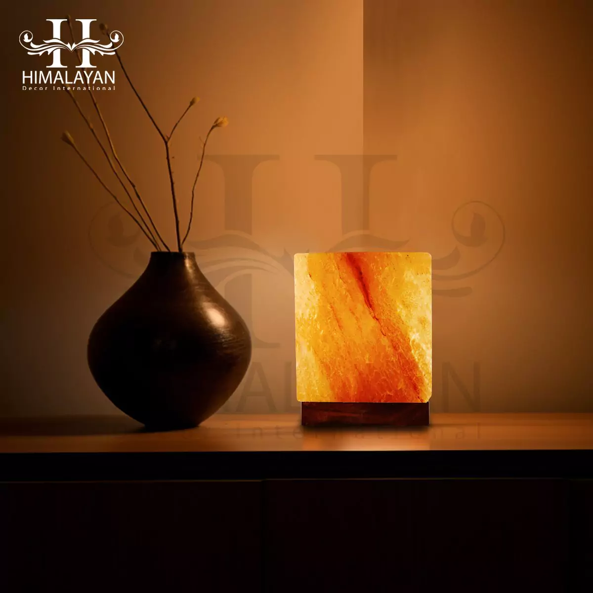 Decorative and Natural Dehumidifier Cube Shape Himalayan Crystal Salt Lamp