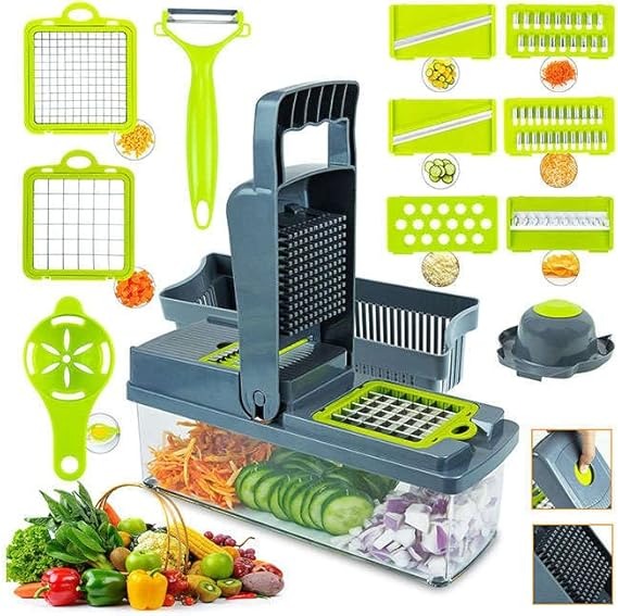 Kitchen Vegetable Slicer, Vegetable Chopper 14 in 1