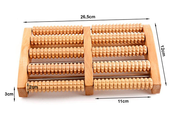 Foot Massage, Wooden Roller Massager Reflexology Foot Therapy