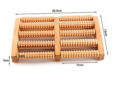 Foot Massage, Wooden Roller Massager Reflexology Foot Therapy