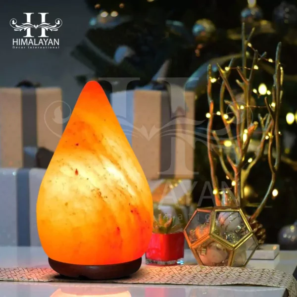 Hand Carved Raindrop Shape Himalayan Crystal Salt Lamp