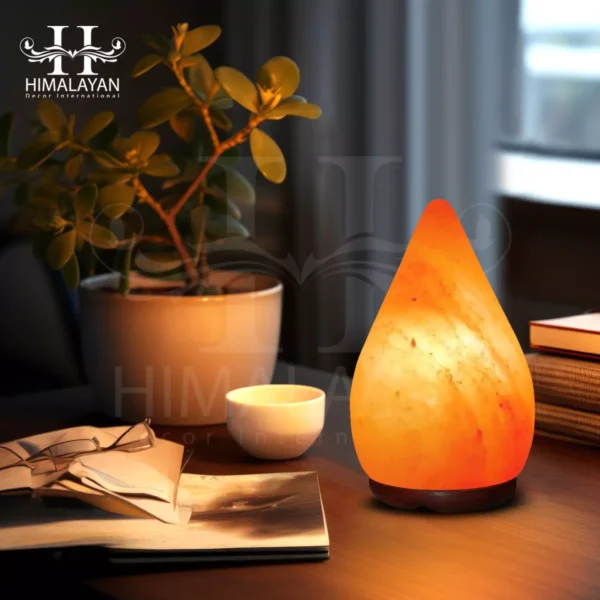 Hand Carved Raindrop Shape Himalayan Crystal Salt Lamp