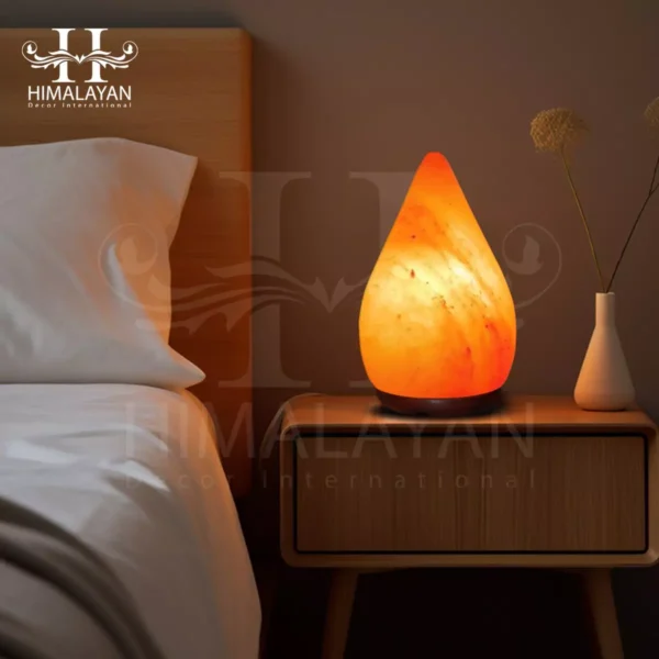 Hand Carved Raindrop Shape Himalayan Crystal Salt Lamp