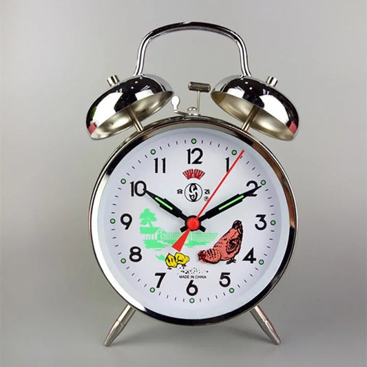 Vintage Twin Bell Alarm Clock – Classic Loud Alarm with Retro Design